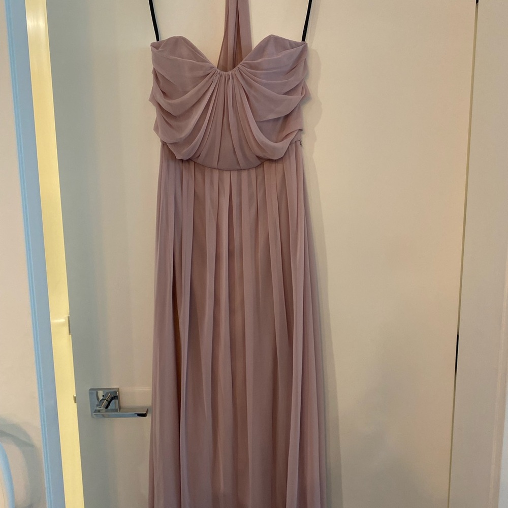 Floor length mauve dress